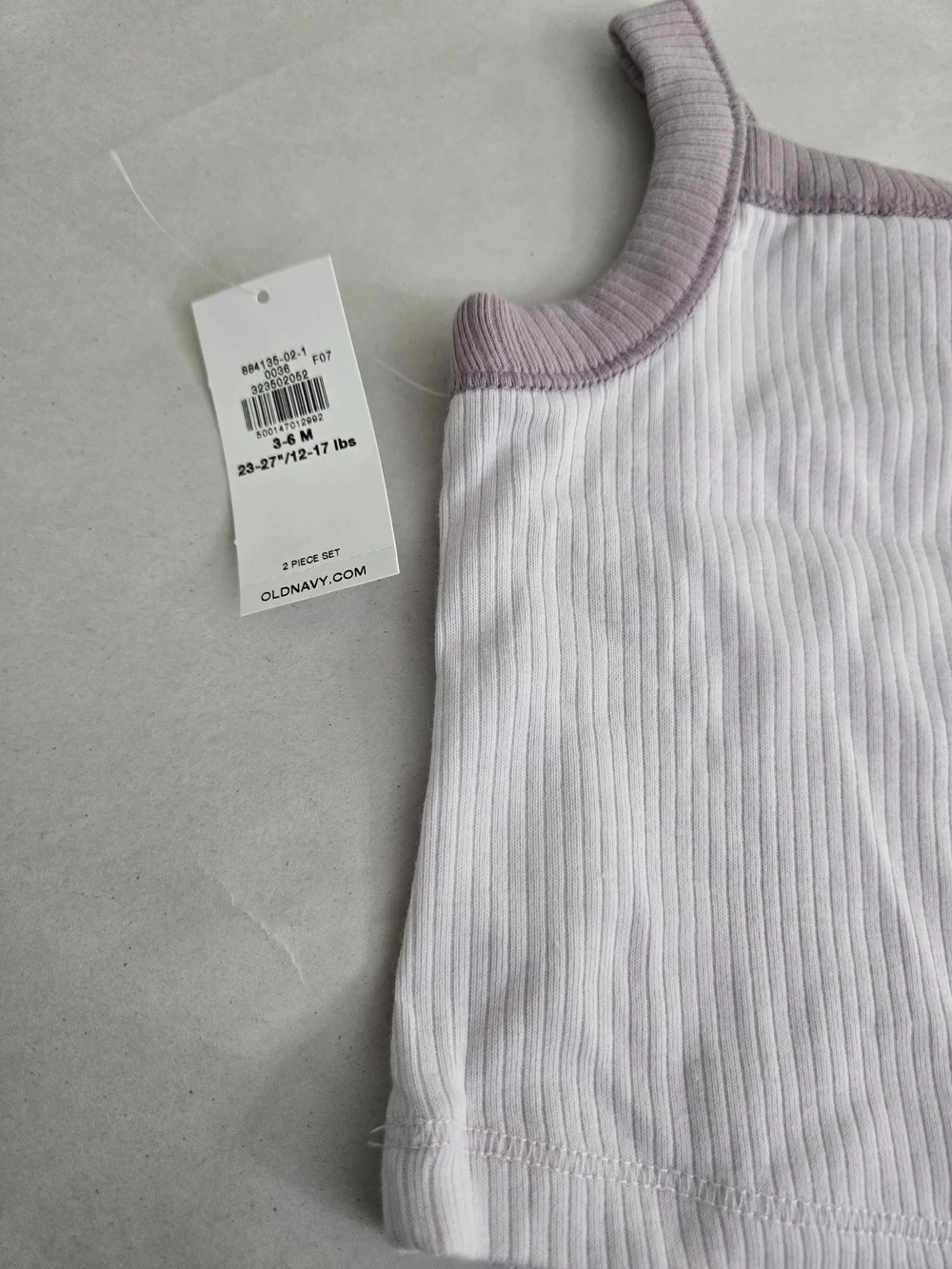 NWT Old Navy Baby Girl 2 Piece Ribbed Set Lilac 3-6M